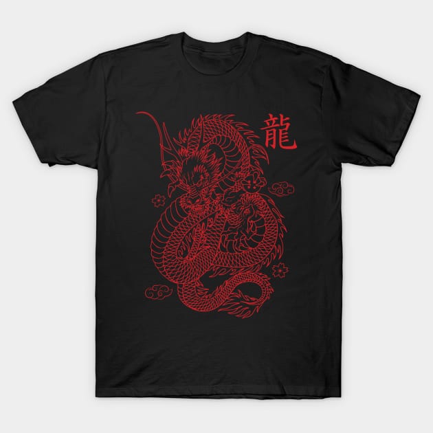 neon dragon T-Shirt by Dandzo